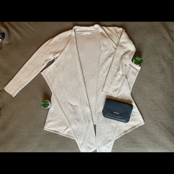 Barefoot Dreams Draped Cardigan Light Tan - Picture 5 of 10